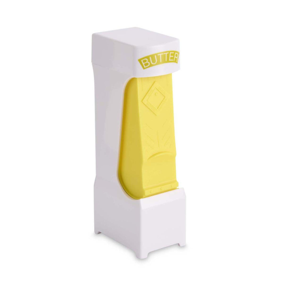 Yellow block with 'Butter' branding in a white container on a white background
