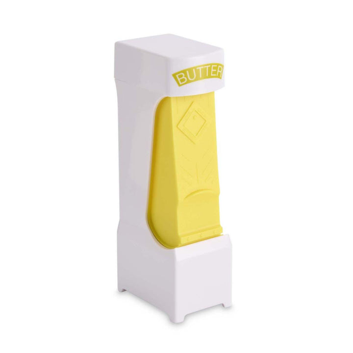 Yellow block with 'Butter' branding in a white container on a white background