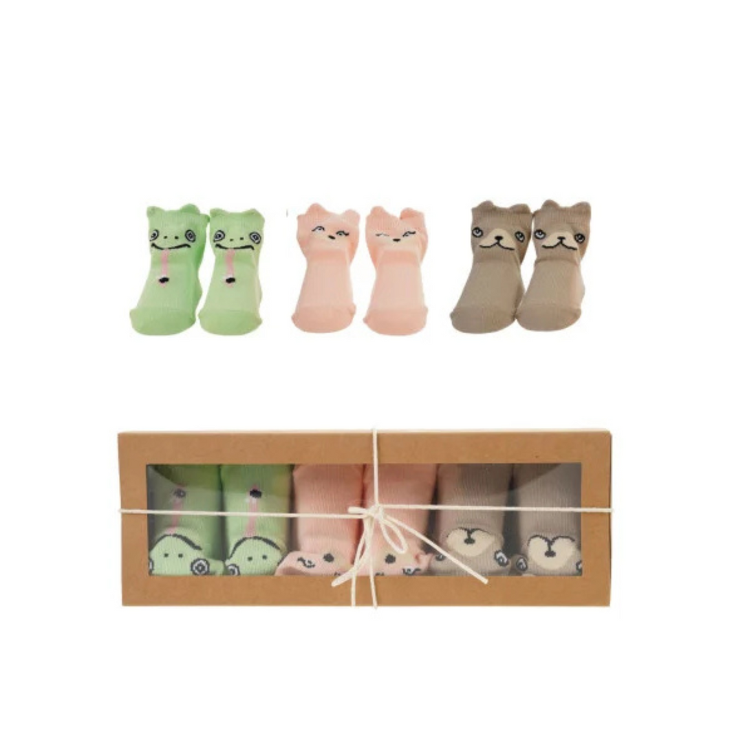 Woodland Animal Baby Socks Gift Set