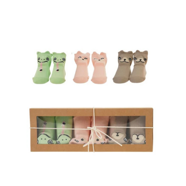 Woodland Animal Baby Socks Gift Set