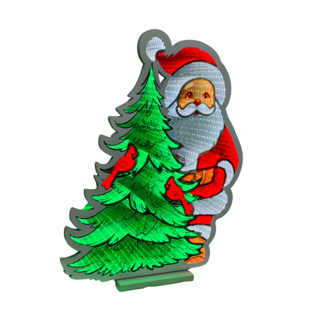 Jolly Cardinal Christmas Mini Infinity Mirror