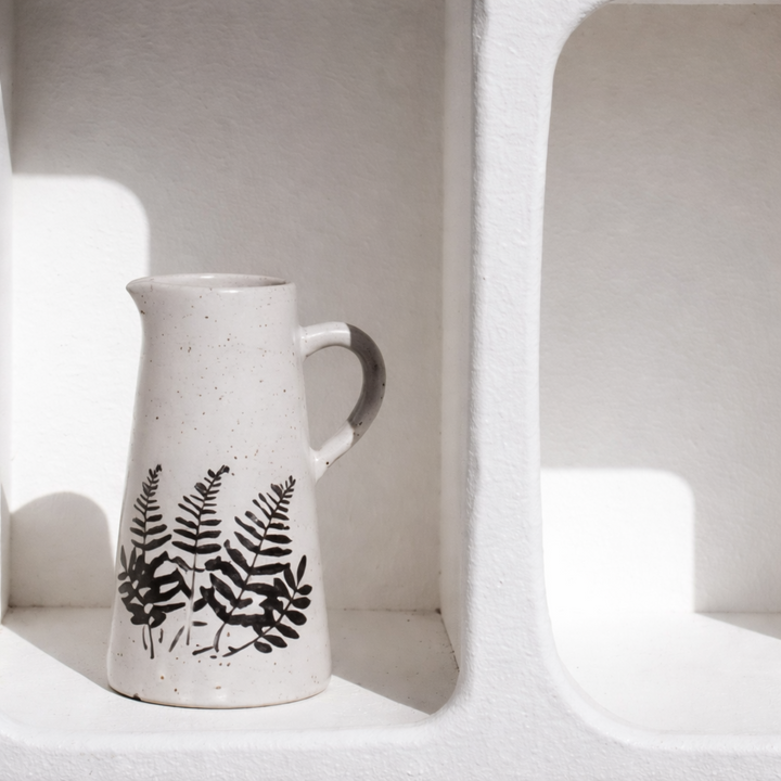 Black + White Pattern Pitcher