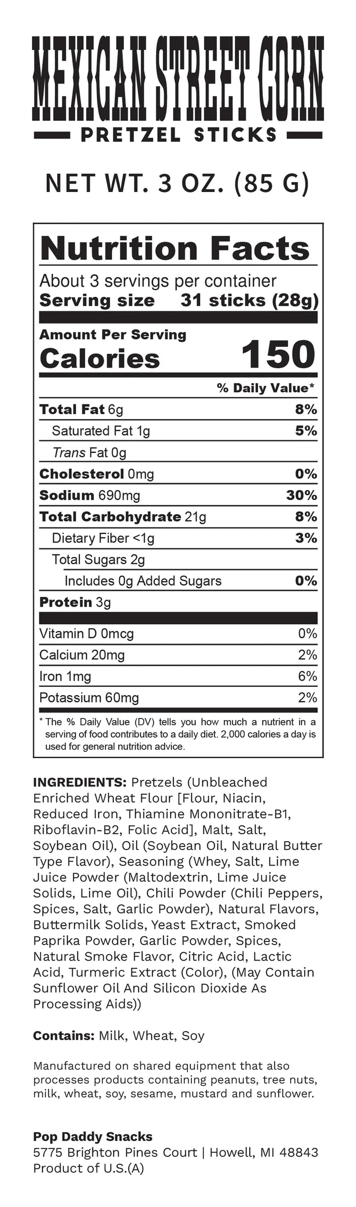 Pop Daddy Mexican Street Corn Pretzels