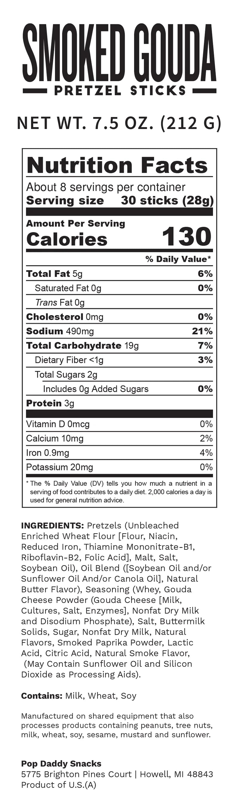 Pop Daddy Smoked Gouda Seasoned Pretzels
