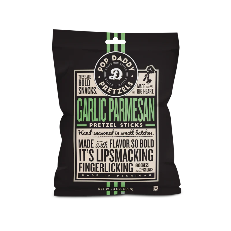 Pop Daddy Garlic Parmesan Seasoned Pretzels