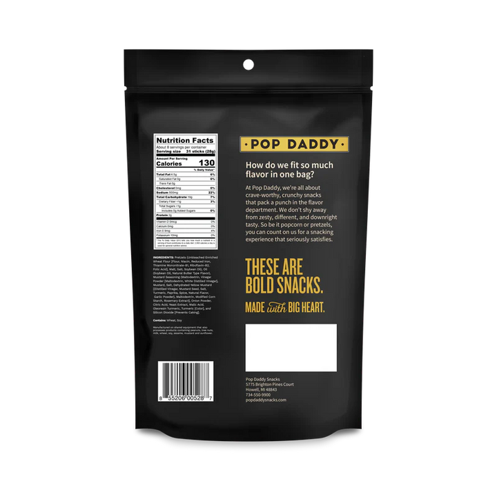 Pop Daddy Yellow Mustard Seasoned Pretzels