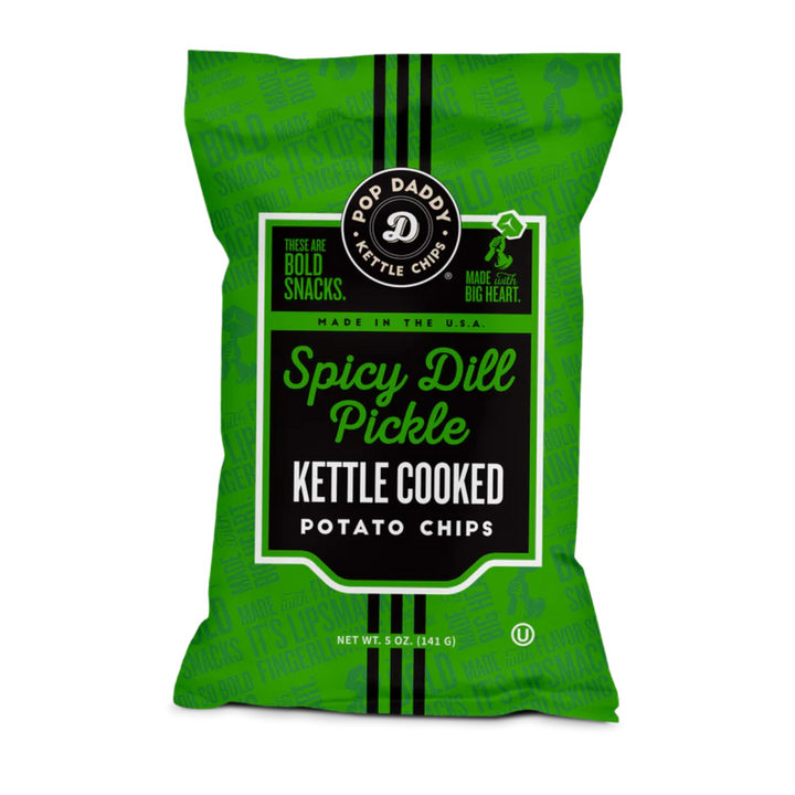 Pop Daddy Spicy Dill Pickle Kettle Cooked Potato Chips