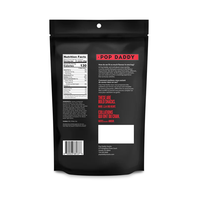 Pop Daddy Maple & Brown Butter Seasoned Pretzels