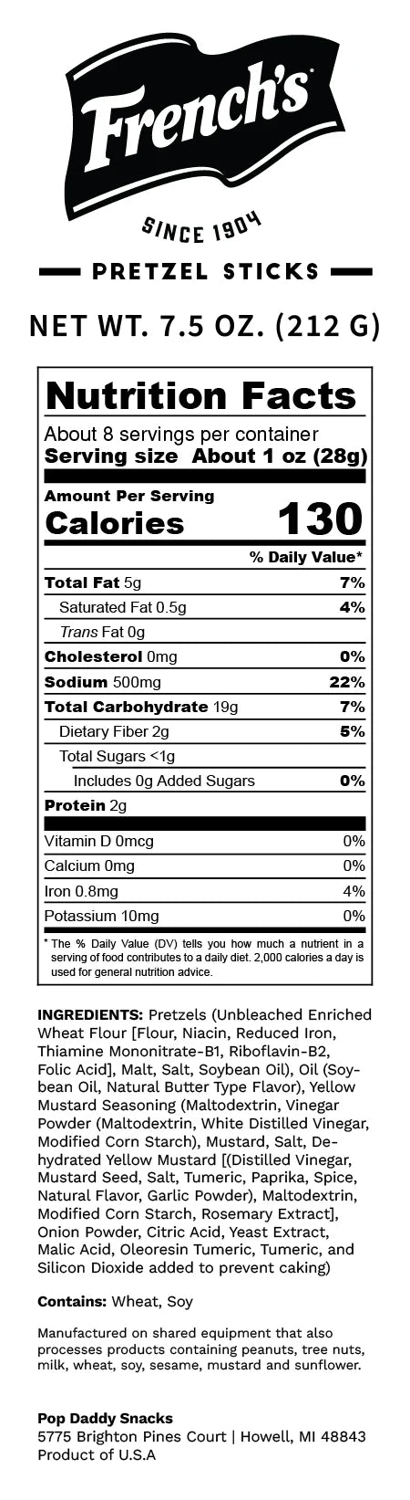 Pop Daddy French's Mustard Pretzels