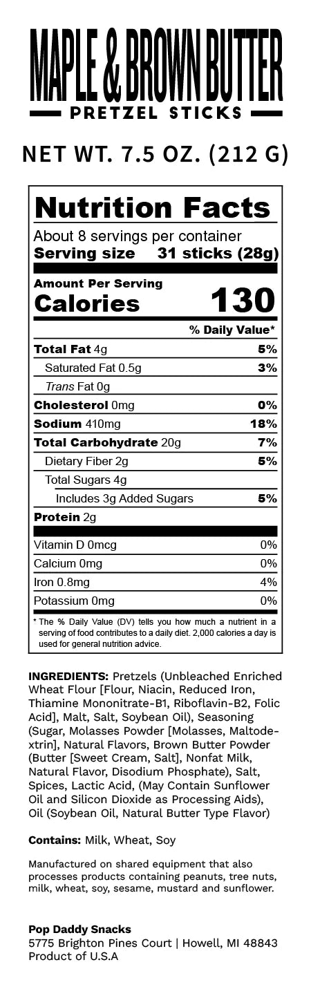 Pop Daddy Maple & Brown Butter Seasoned Pretzels