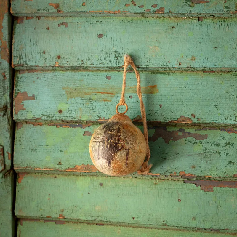 Nordic Santa Metal Ball Ornament