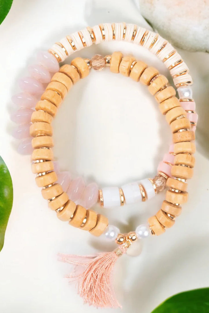 Paloma Mango Wood Layered Stretch Bracelet