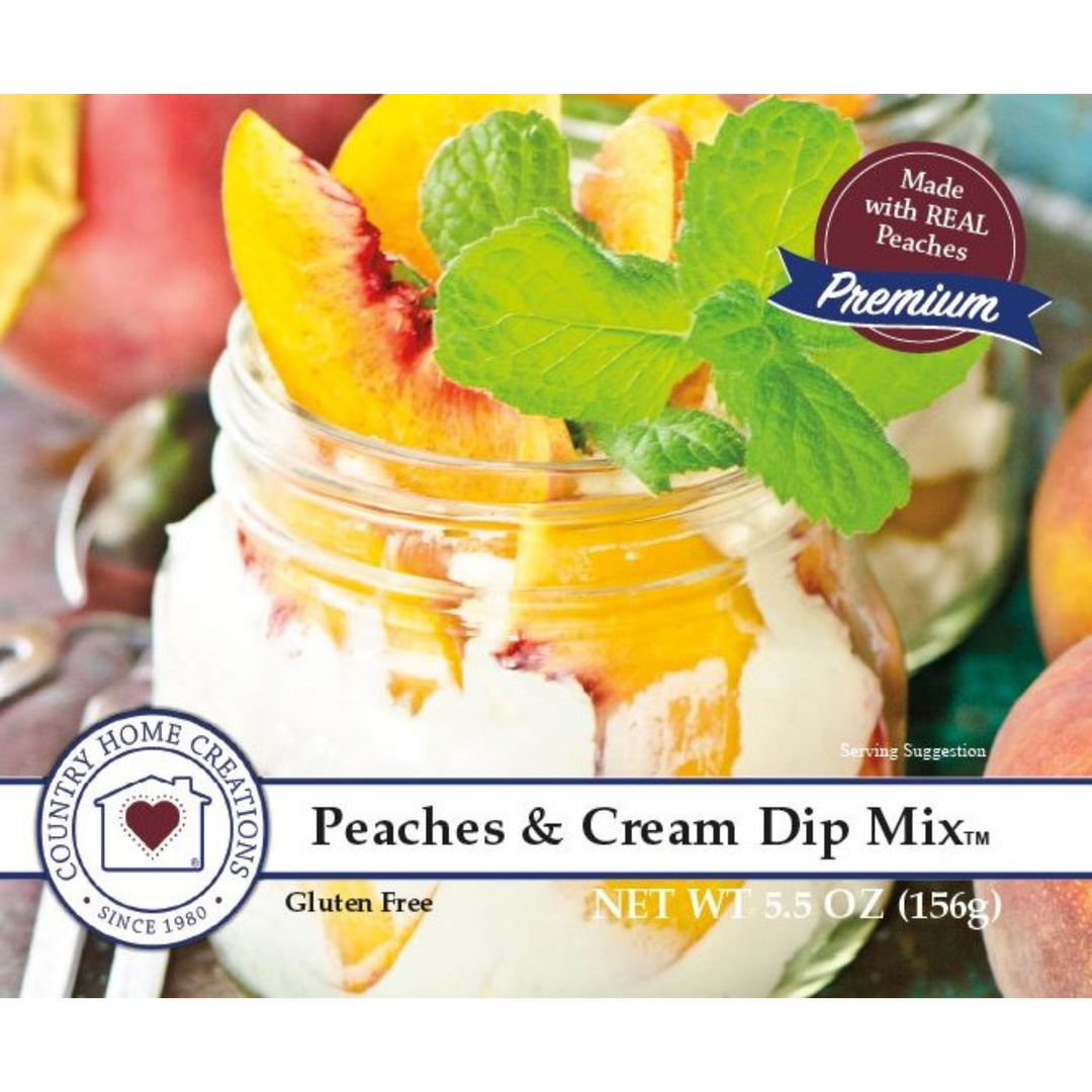 Peaches & Cream Dip Mix food label