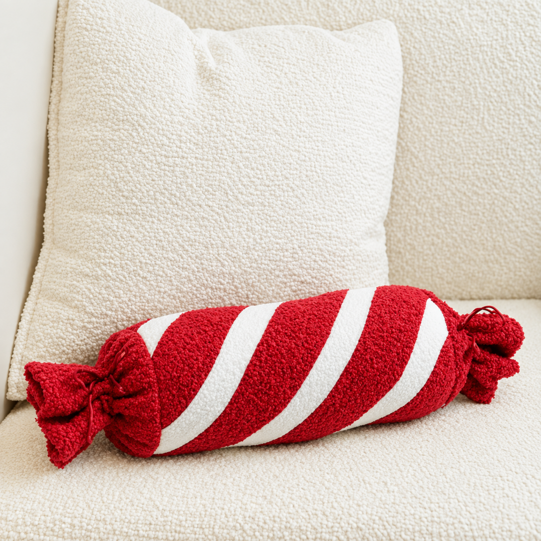 Peppermint Stick Bolster Pillow