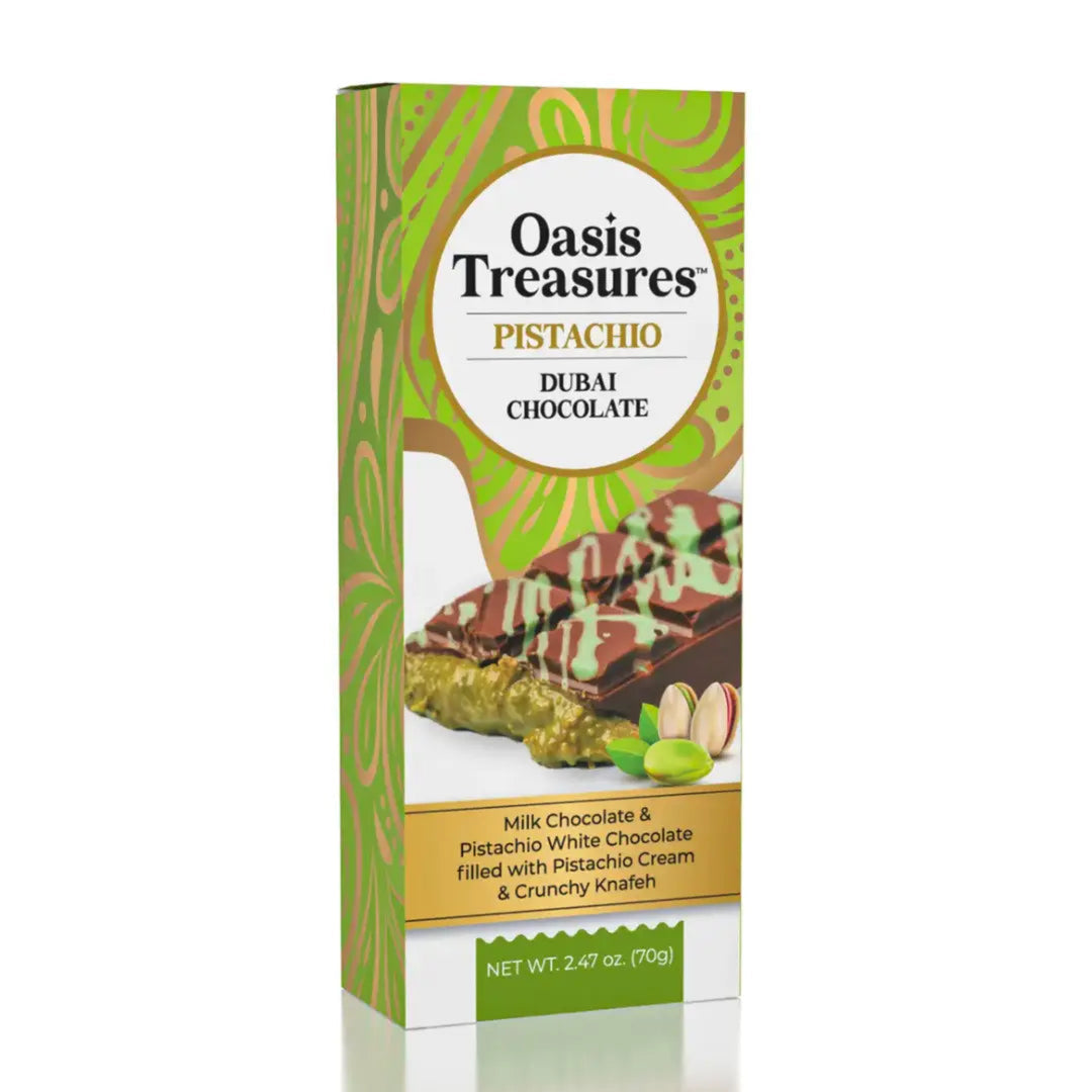Pistachio Dubai Chocolate Bar by Oasis Treasures