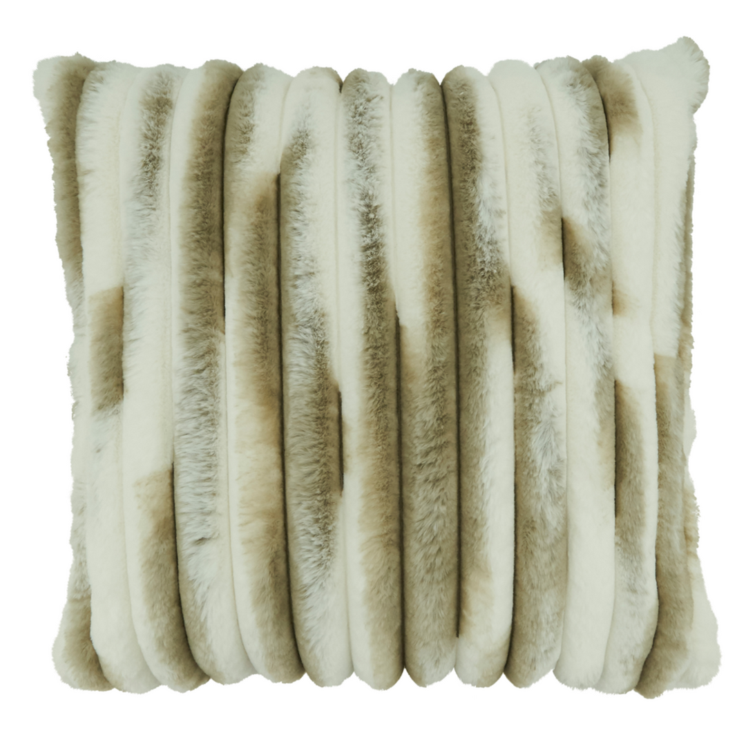Textured pillow with wavy pattern on a white background