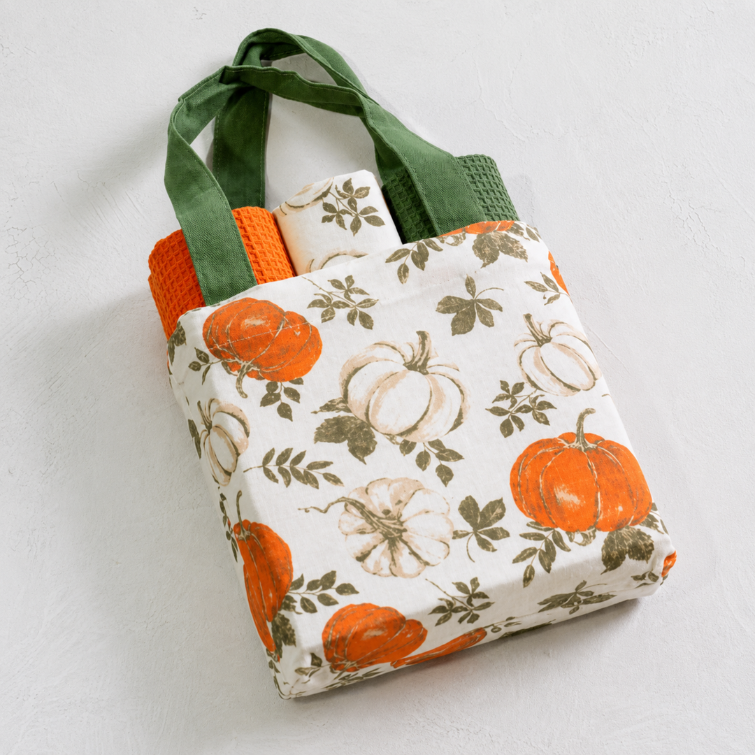Pumpkin Harvest Bagged Kitchen Towel Set