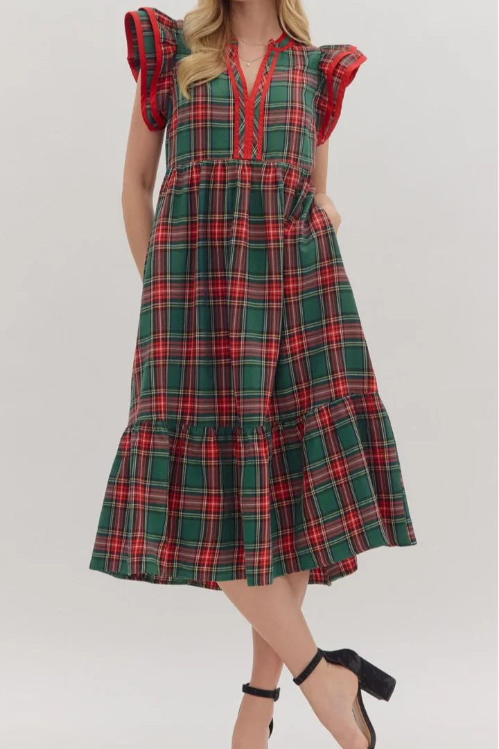 Plaid Midi Dress