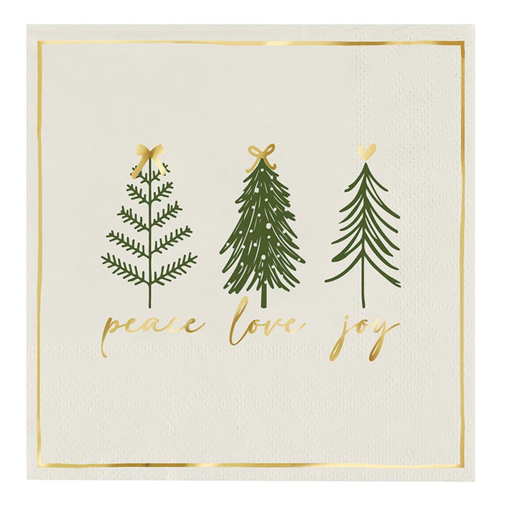 Peace Love Joy Bow Cocktail Napkin Set