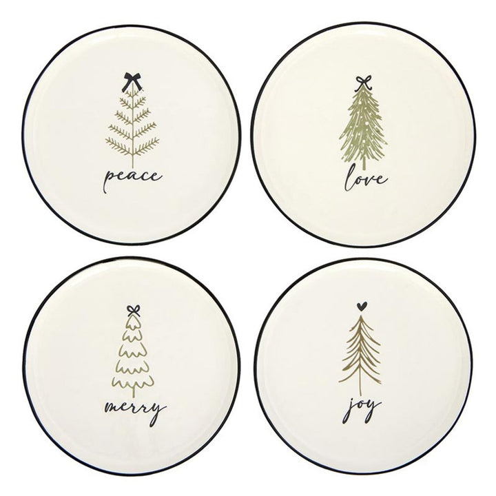 Black Bow Holiday Appetizer Plate