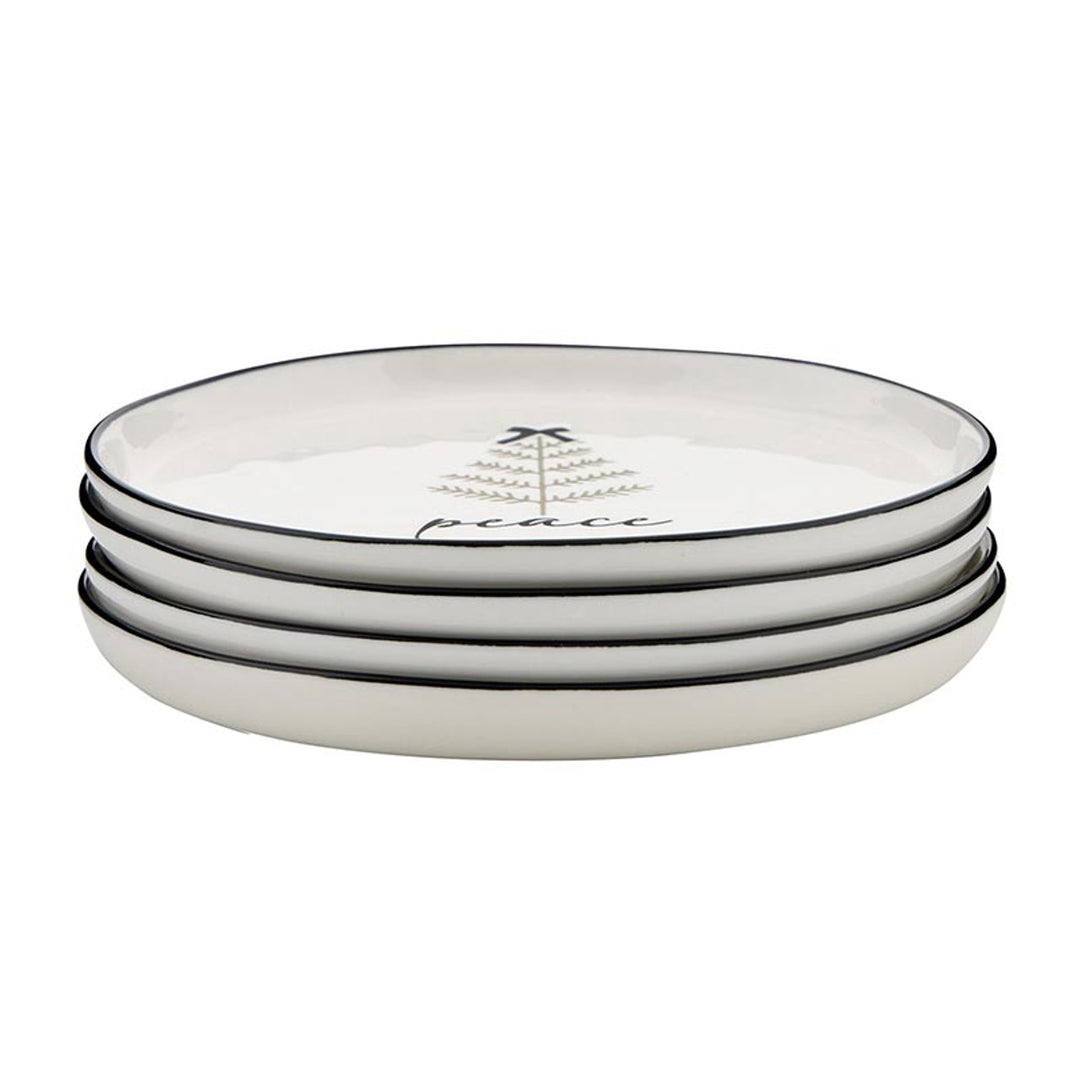 Black Bow Holiday Appetizer Plate