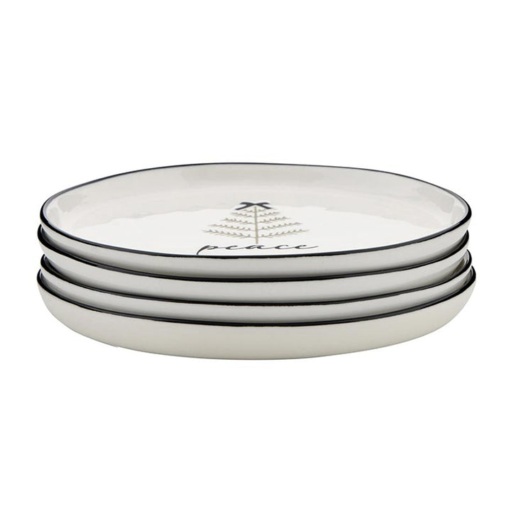 Black Bow Holiday Appetizer Plate