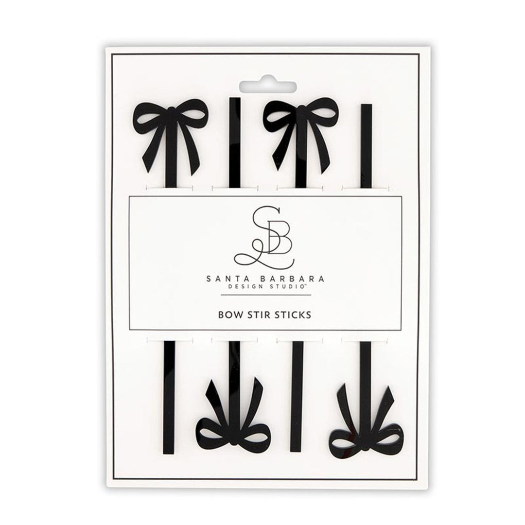 Black Bow Stir Stick Set