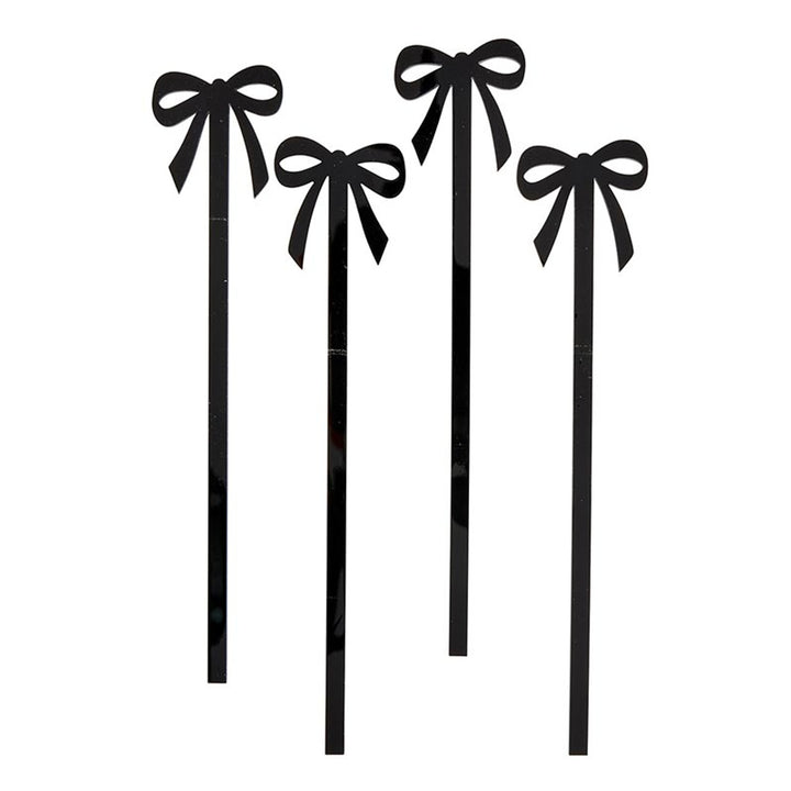 Black Bow Stir Stick Set