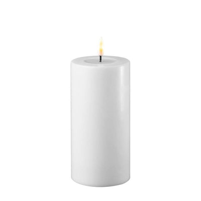 White Real Look Melted Pillar Candle