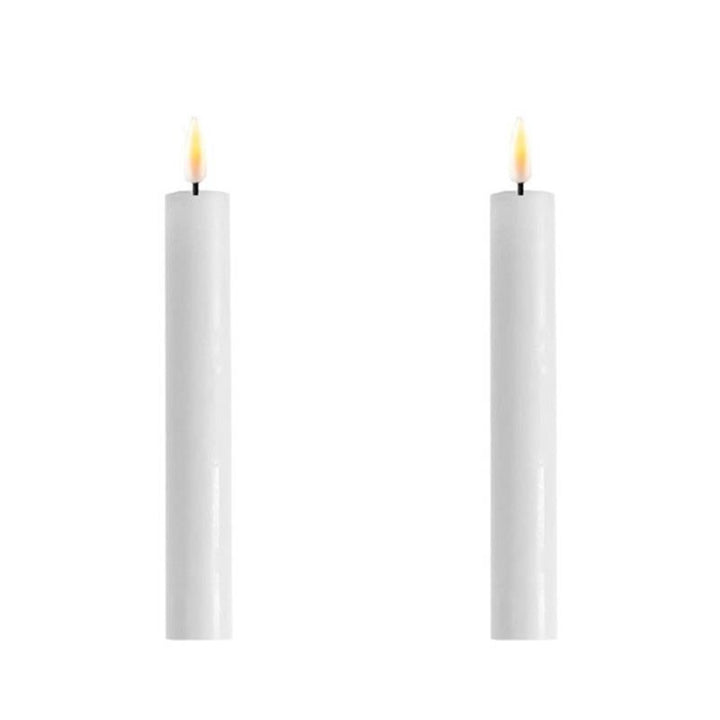 White Real Look Melted Taper Candle Set