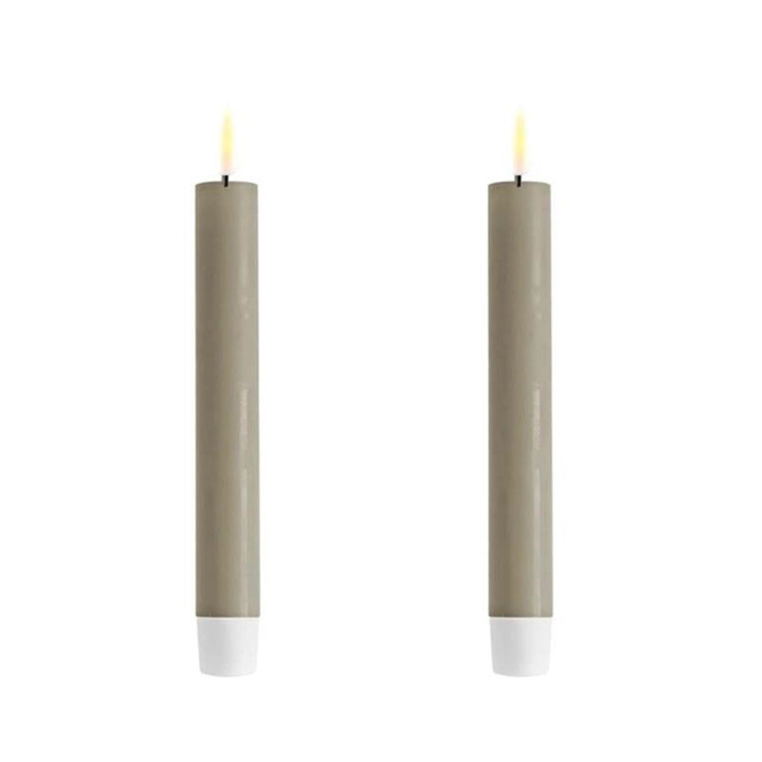 Sand Real Look Melted Taper Candle Set