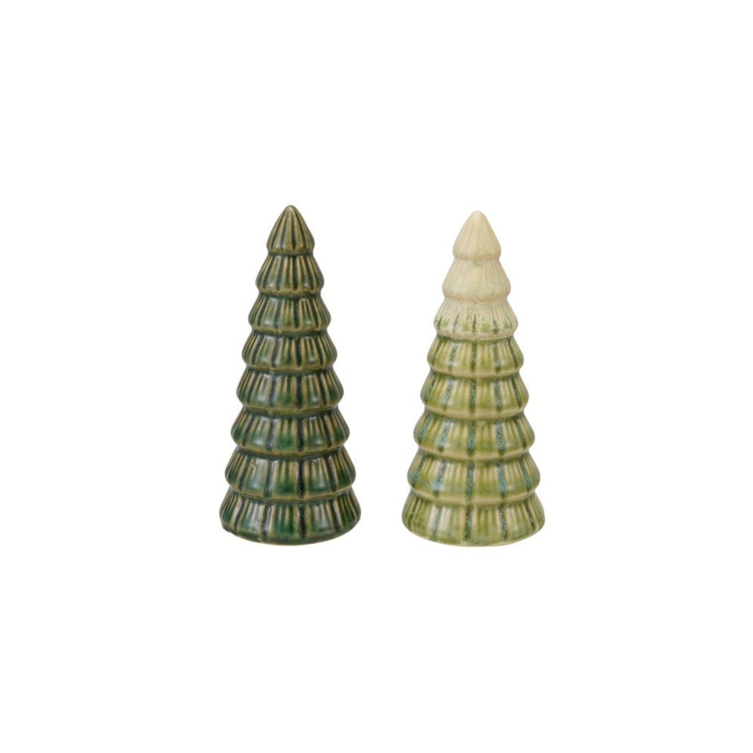 Reactive Glaze Ribbed Stoneware Tree