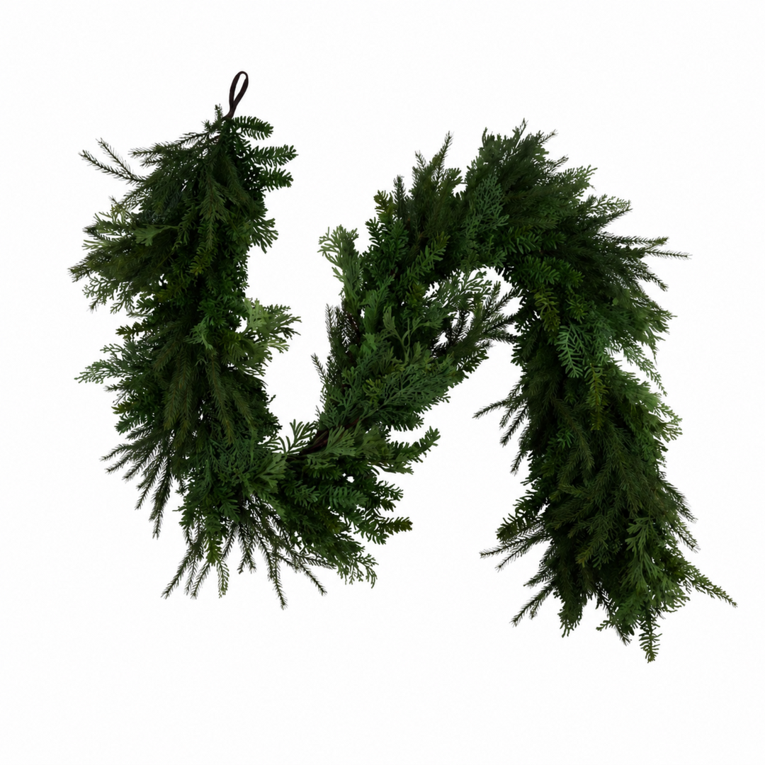 Real Touch Cedar Pine Juniper Mixed Garland