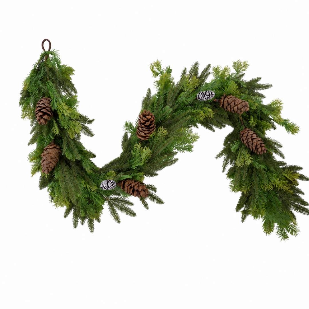 Real Touch Mixed Pine & Pinecone Garland 