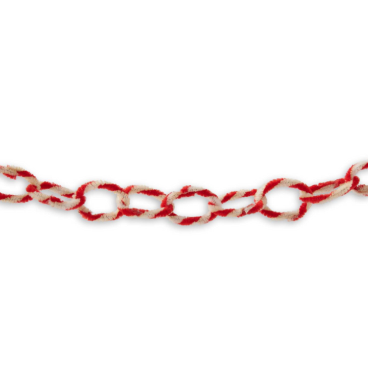 Red & White Pipe Cleaner Chain Garland