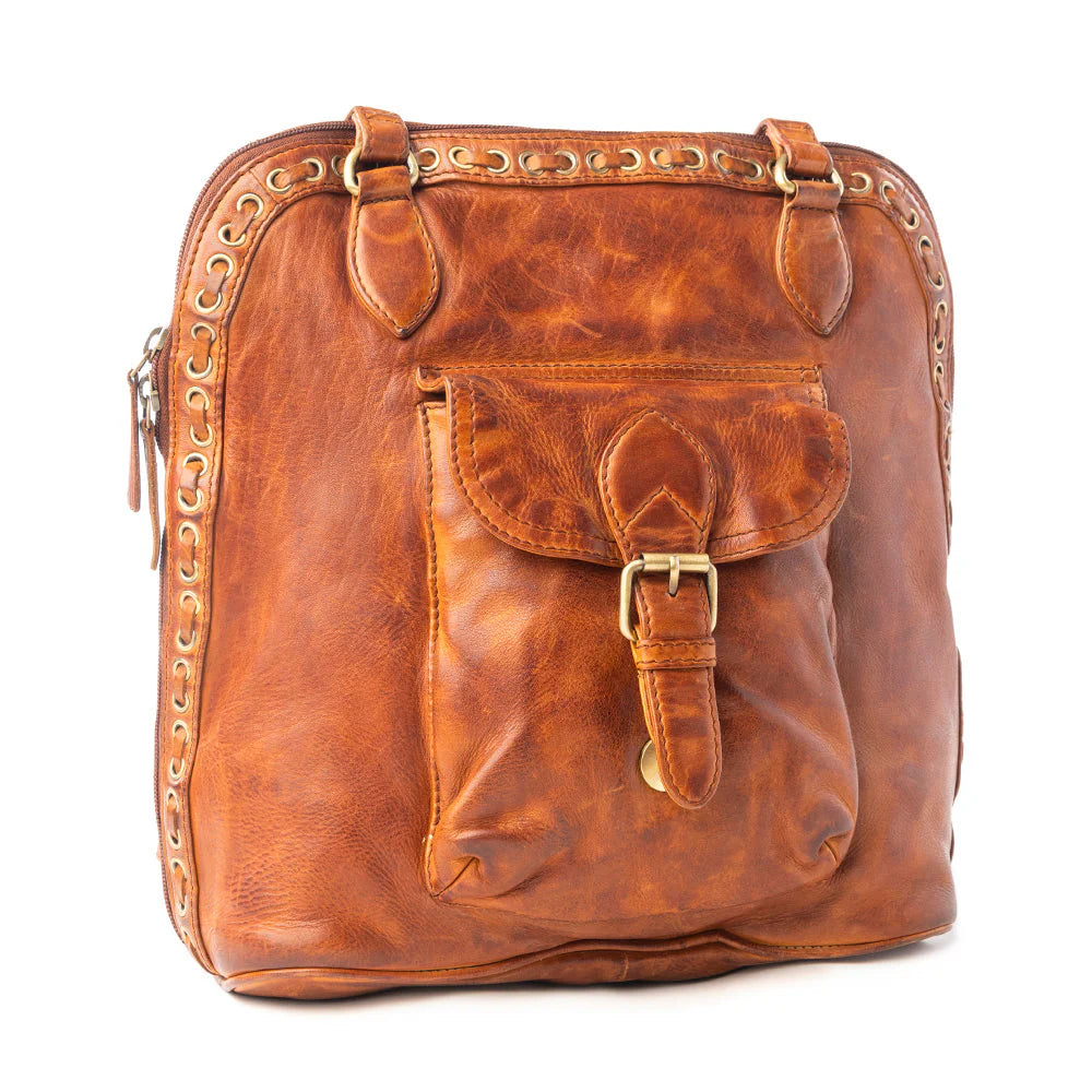 Hearthfire Buckled Genuine Leather Bag