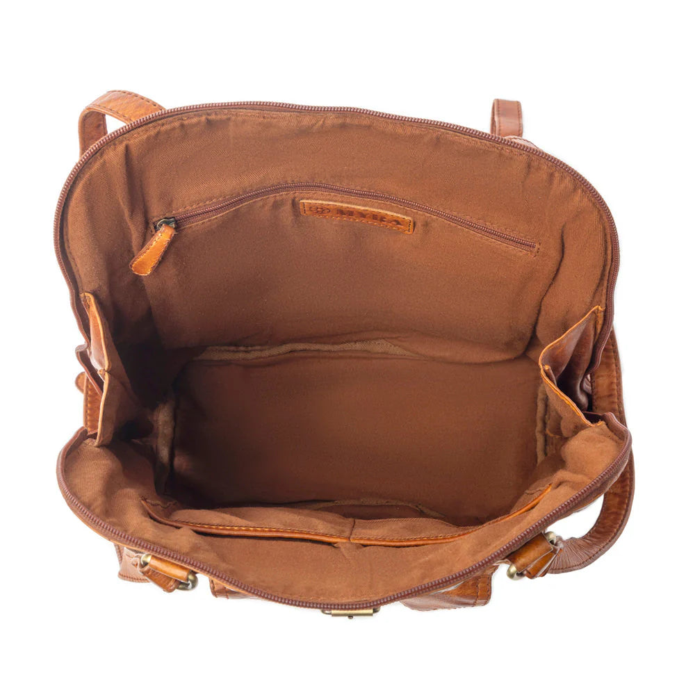 Hearthfire Buckled Genuine Leather Bag