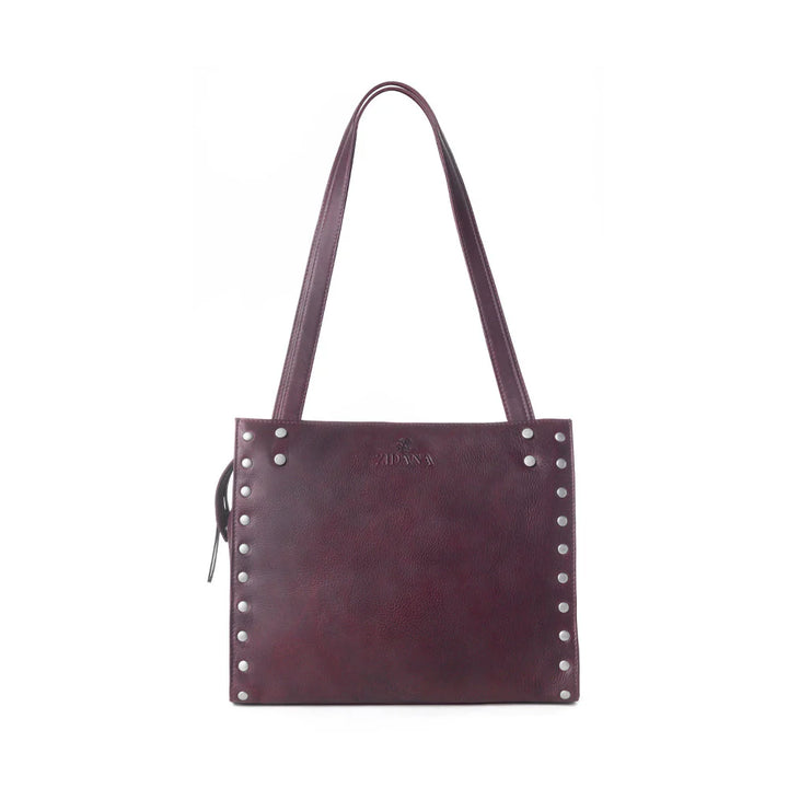 Zidana Aria Amethyst Leather Tote Bag