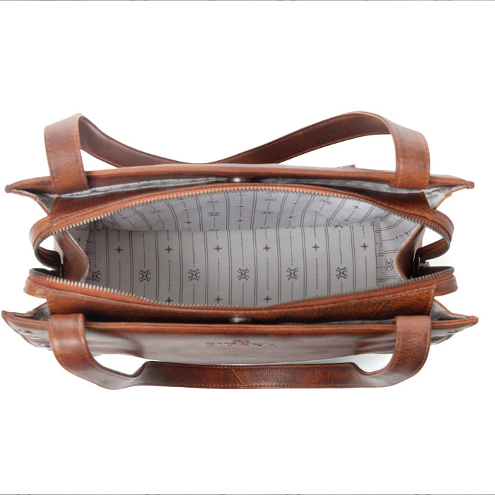 Zidana Aria Amethyst Leather Tote Bag