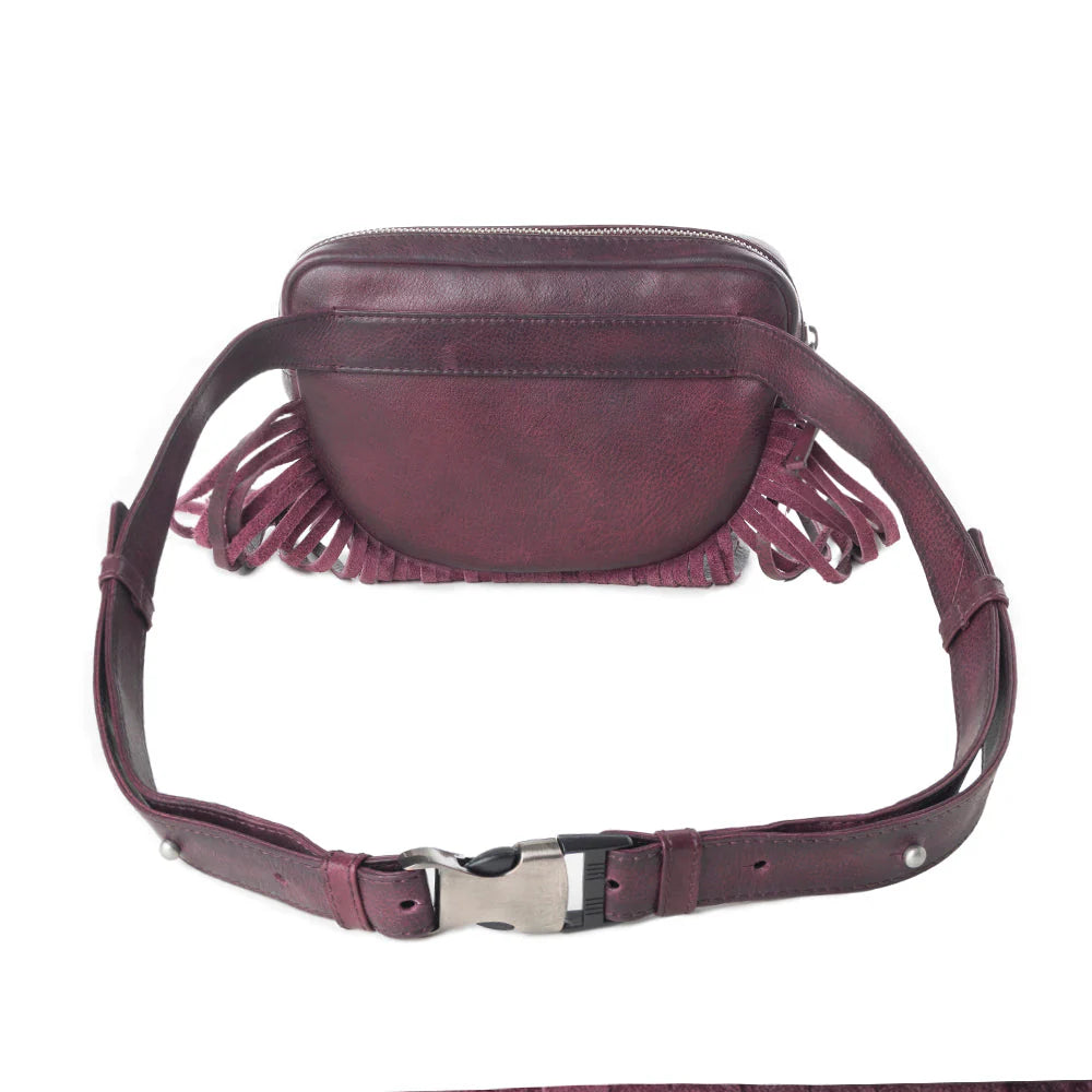 Zidana Stormy Trails Fringed Leather Bag