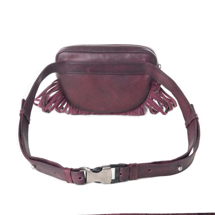 Zidana Stormy Trails Fringed Leather Bag