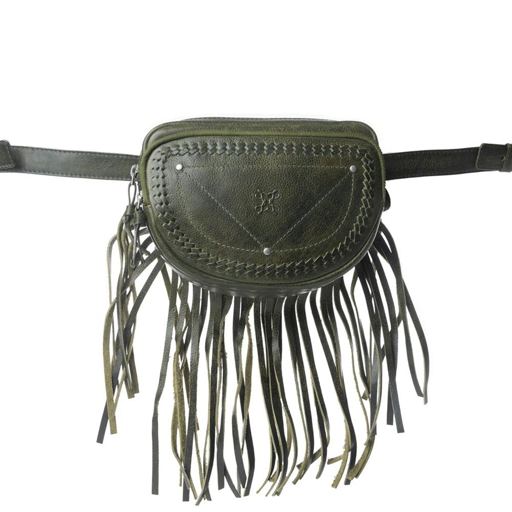 Zidana Stormy Trails Fringed Leather Bag