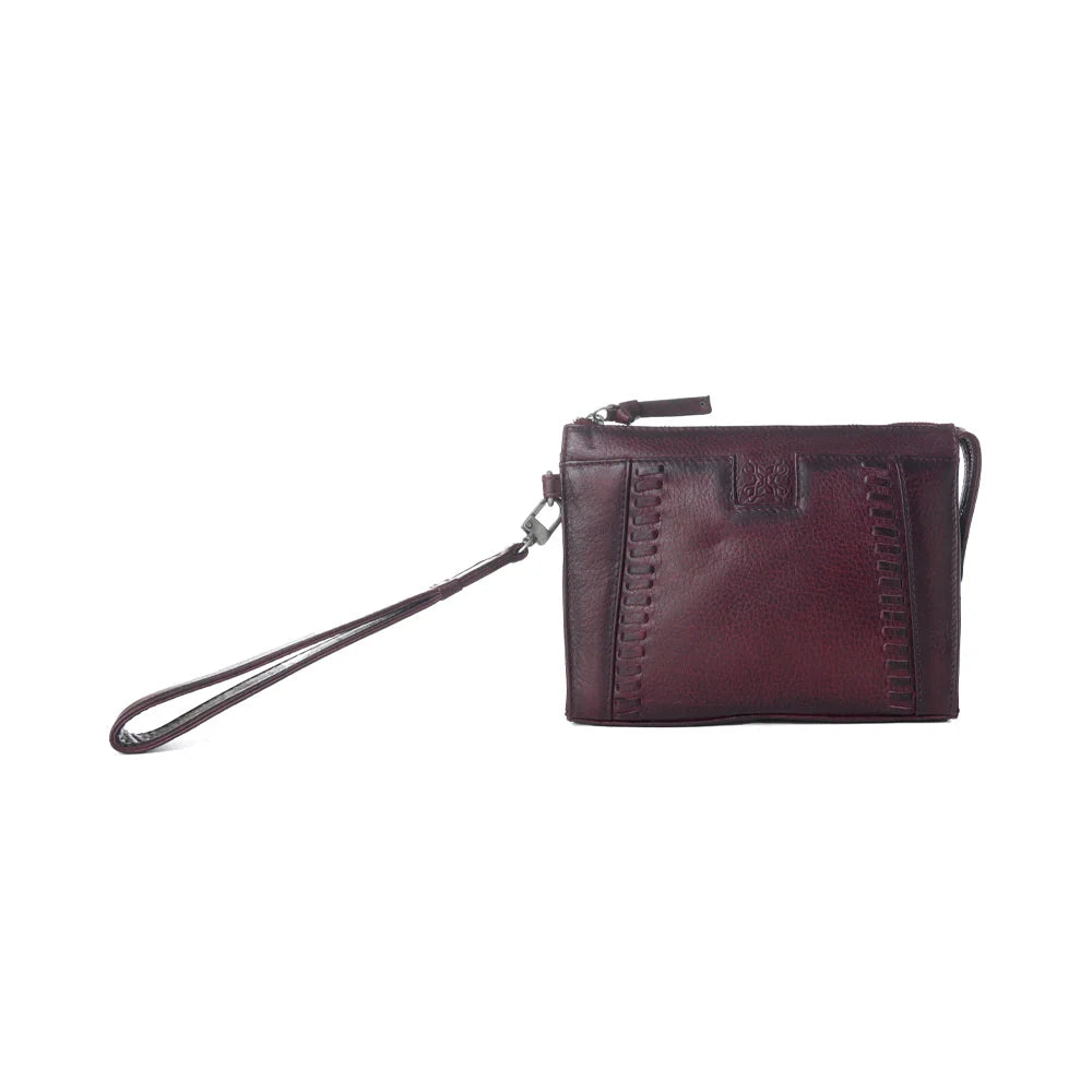 Zidana Bandera Ridge Leather Wristlet
