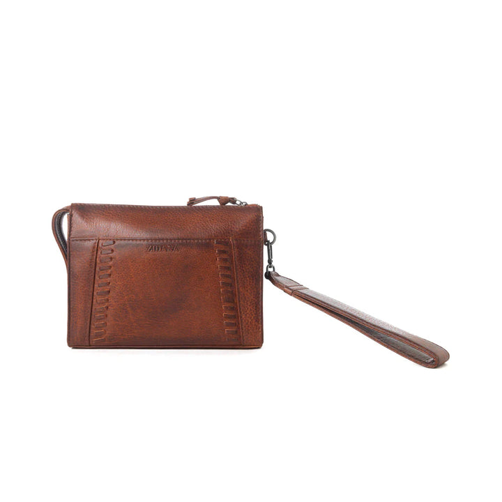 Zidana Bandera Ridge Leather Wristlet