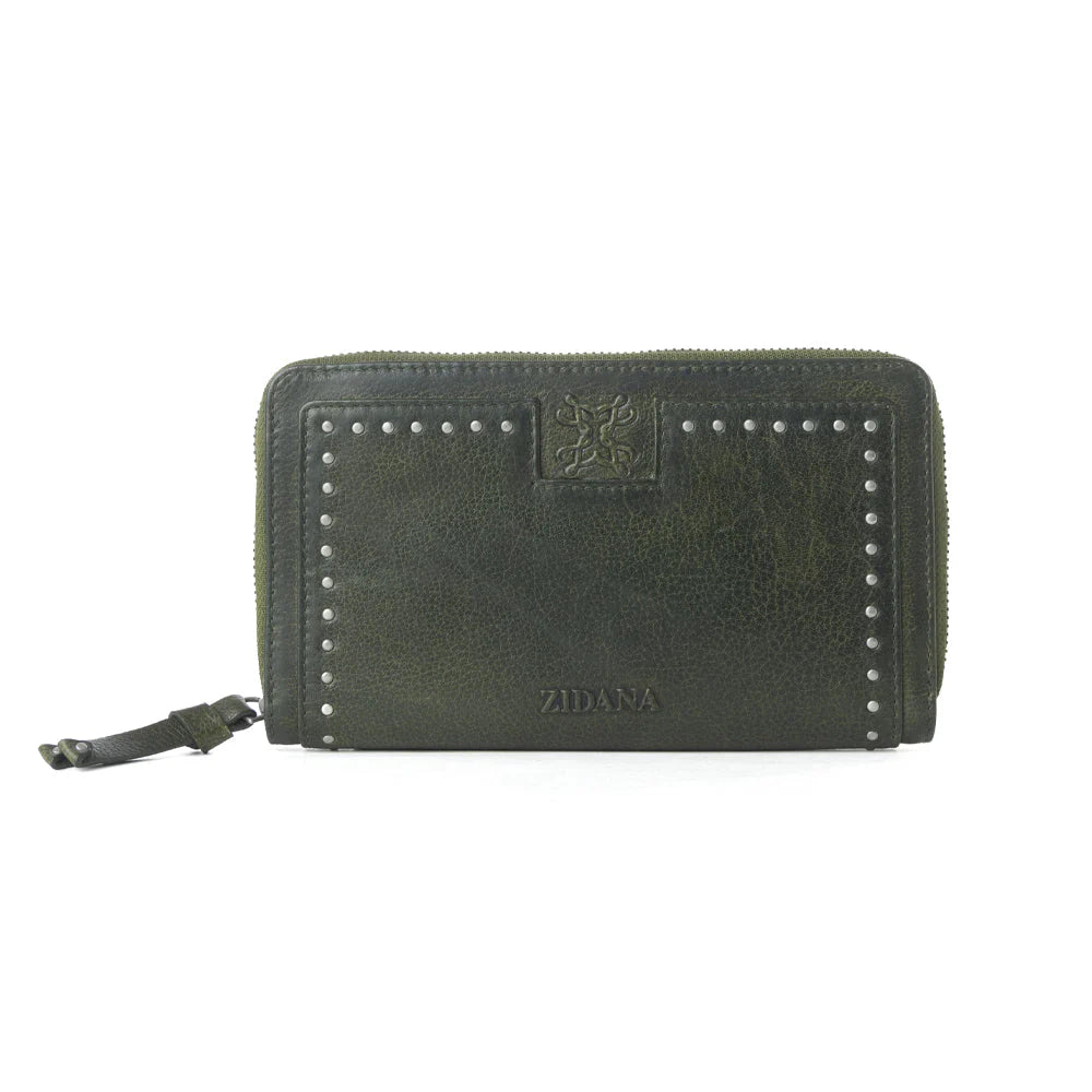 Zidana Astra Studded Leather Wallet
