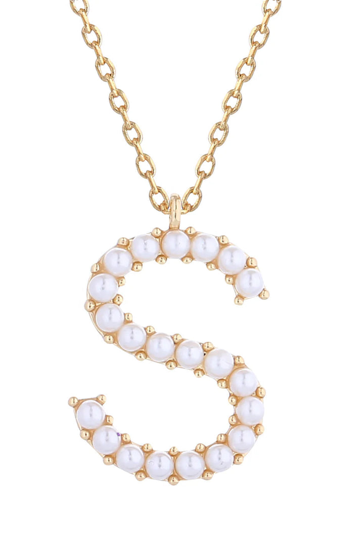 Pearl Initial Necklace