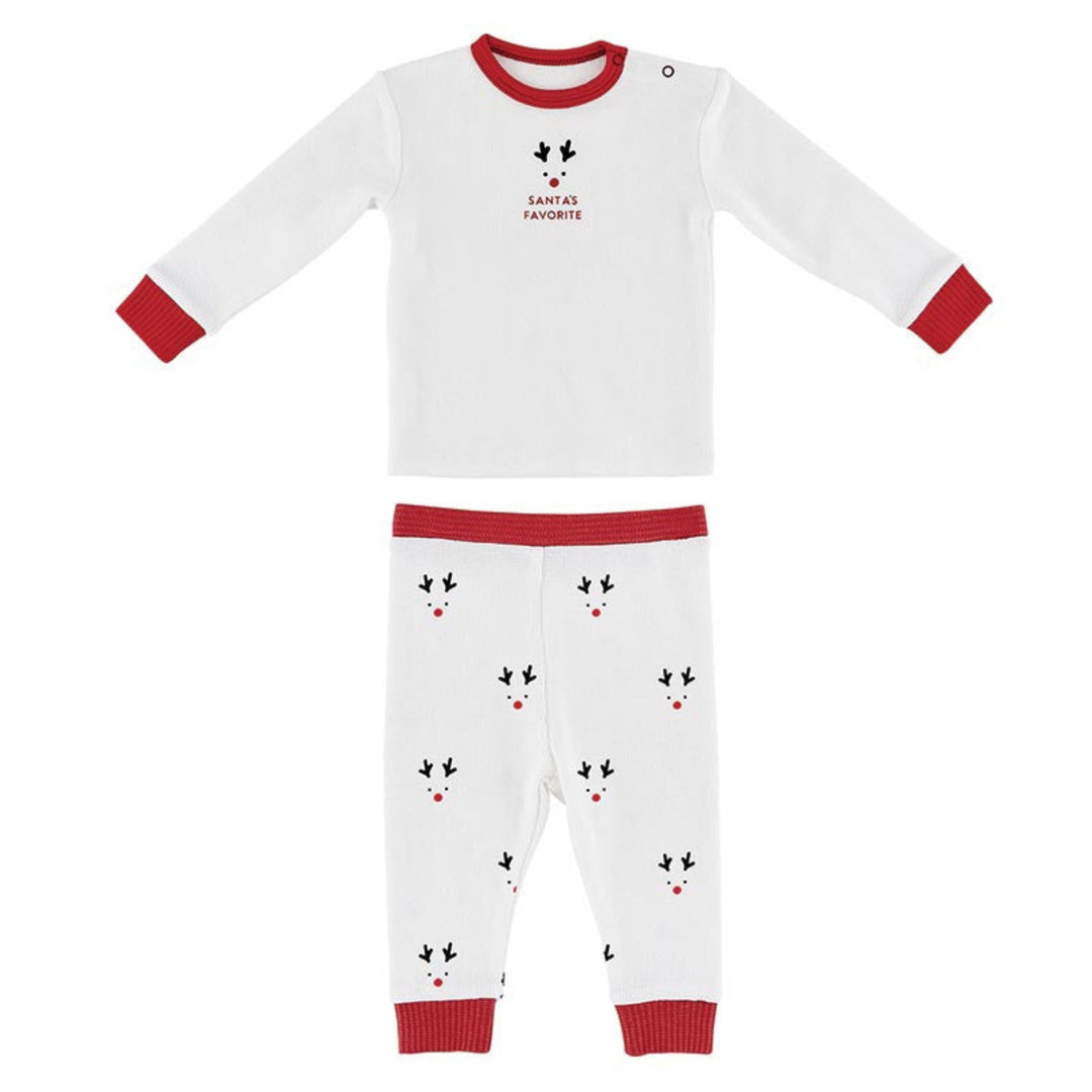 Santa's Favorite Waffle Knit Toddler Pajama Set