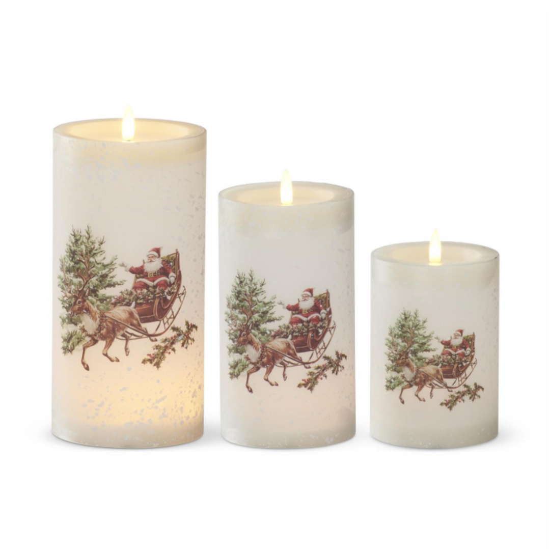Santa's Sleigh Flameless Candle