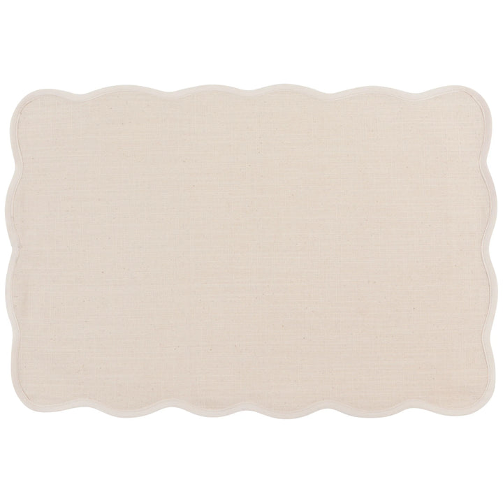 Rectangular beige bath mat on a white background