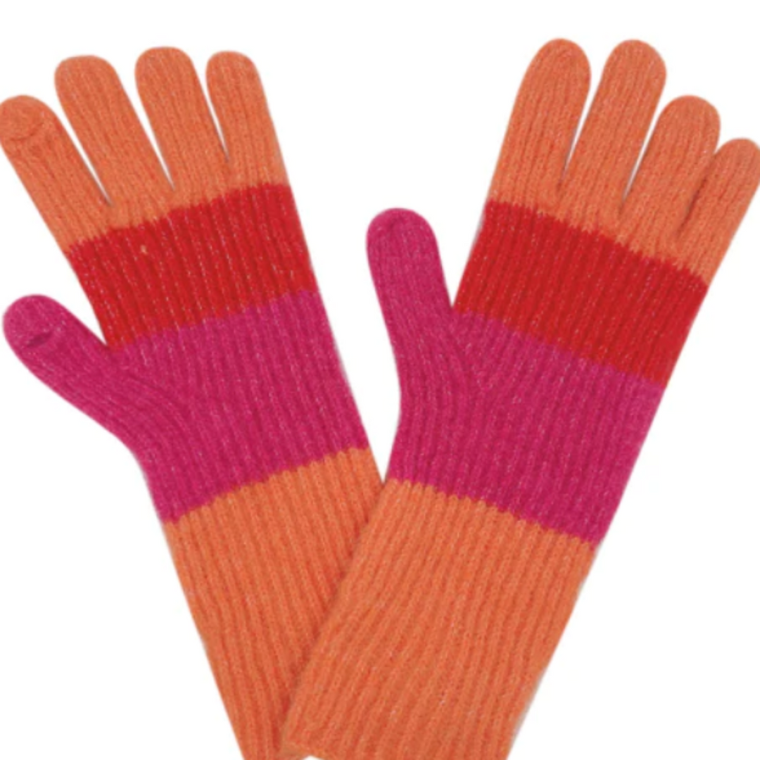 Contrast Stripe Long Gloves